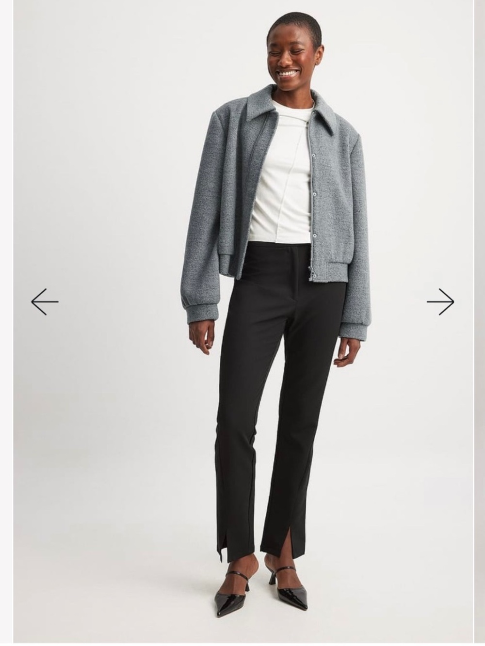 NA-KD Black Slit Hem Trousers